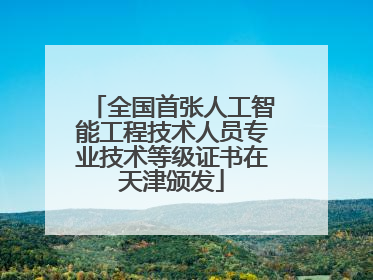 全国首张人工智能工程技术人员专业技术等级证书在天津颁发
